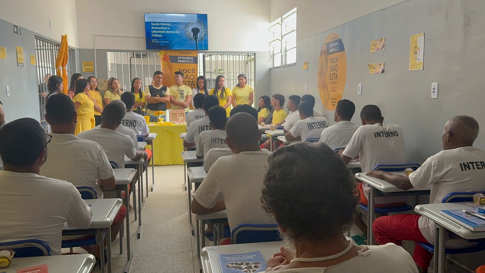 Setembro Amarelo: Internos do Preslen participam de ação educativa voltada para promoção da saúde mental e prevenção ao suicídio